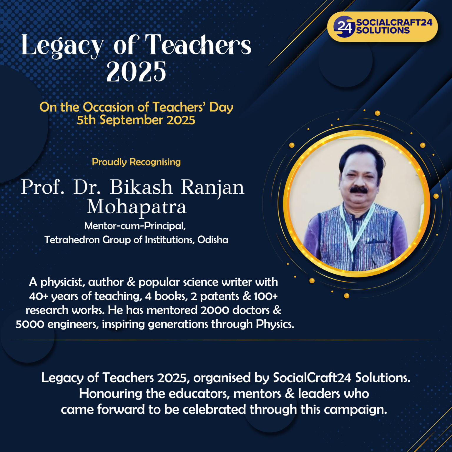 Prof. Dr. Bikash Ranjan Mohapatra – A Legacy in Physics Education ...